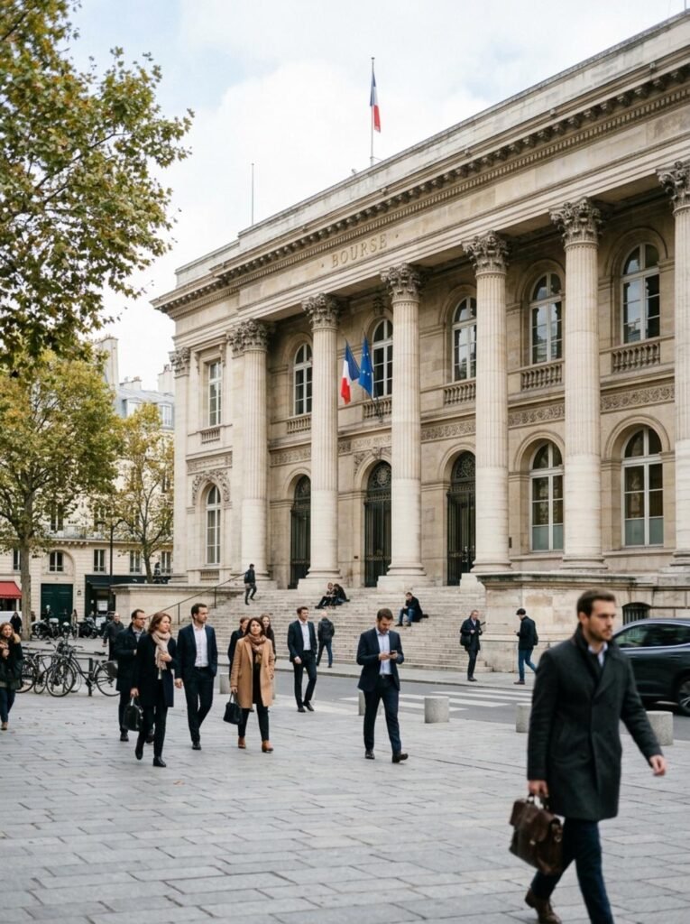 Vue du parquet de la bourse de paris CAC 40 en direct